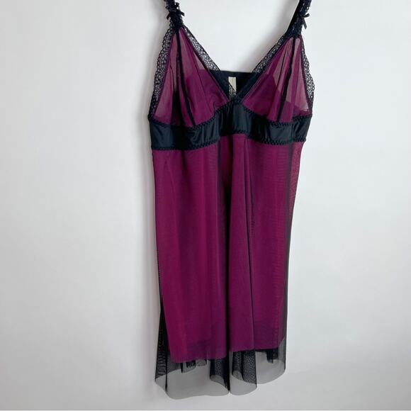 ModCloth Bea & Dot XL Mesh Chemise Black Pink - Picture 2 of 7
